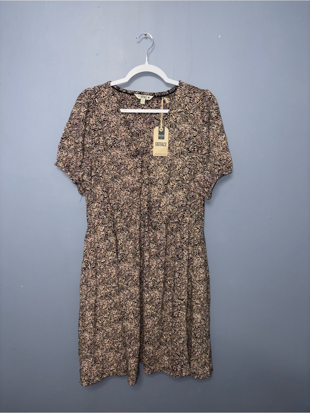 Fatface | Black Printed Dress (NWT) | Size 12